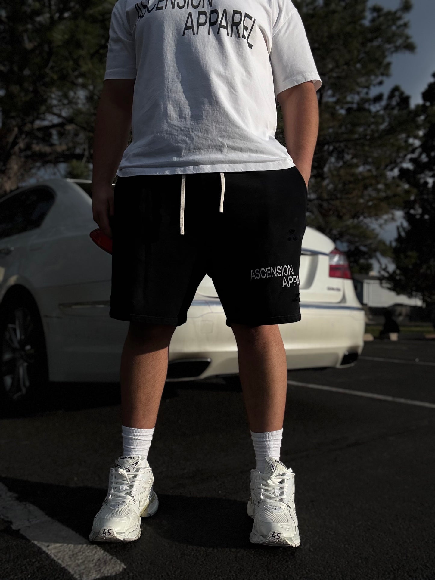 A.A. Sun Fade Distressed Shorts
