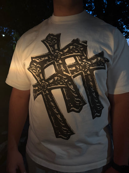 Three Crosses Oversized Tee