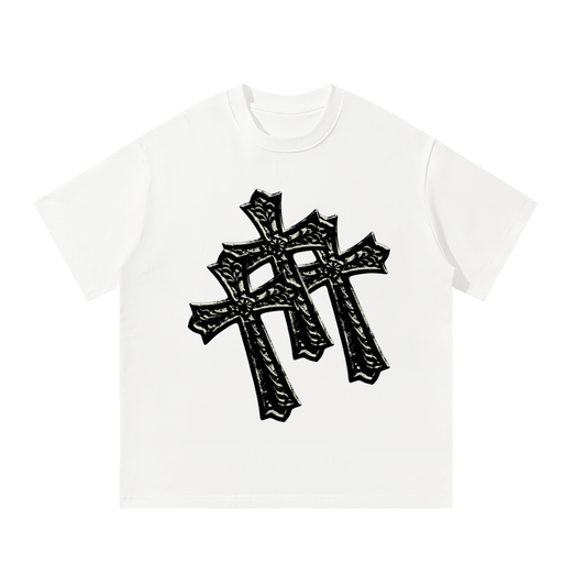 Three Crosses Oversized Tee